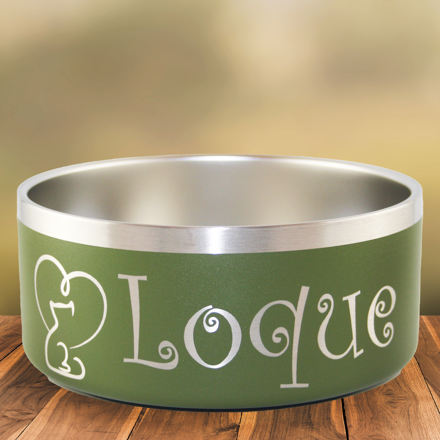 Personalized Pet Bowl Heart - Laser Engraved