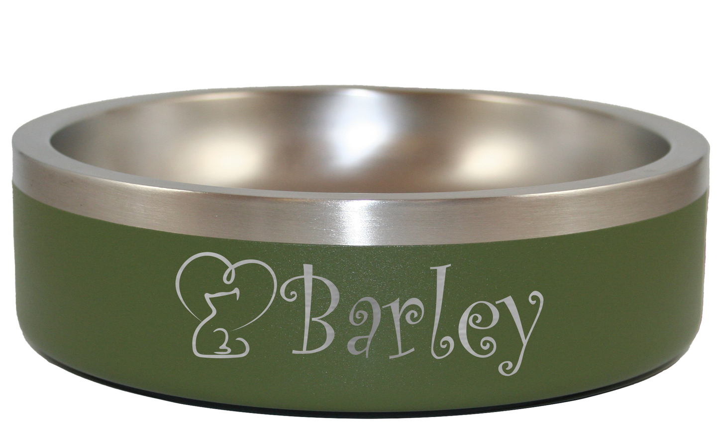 Personalized Pet Bowl Heart - Laser Engraved