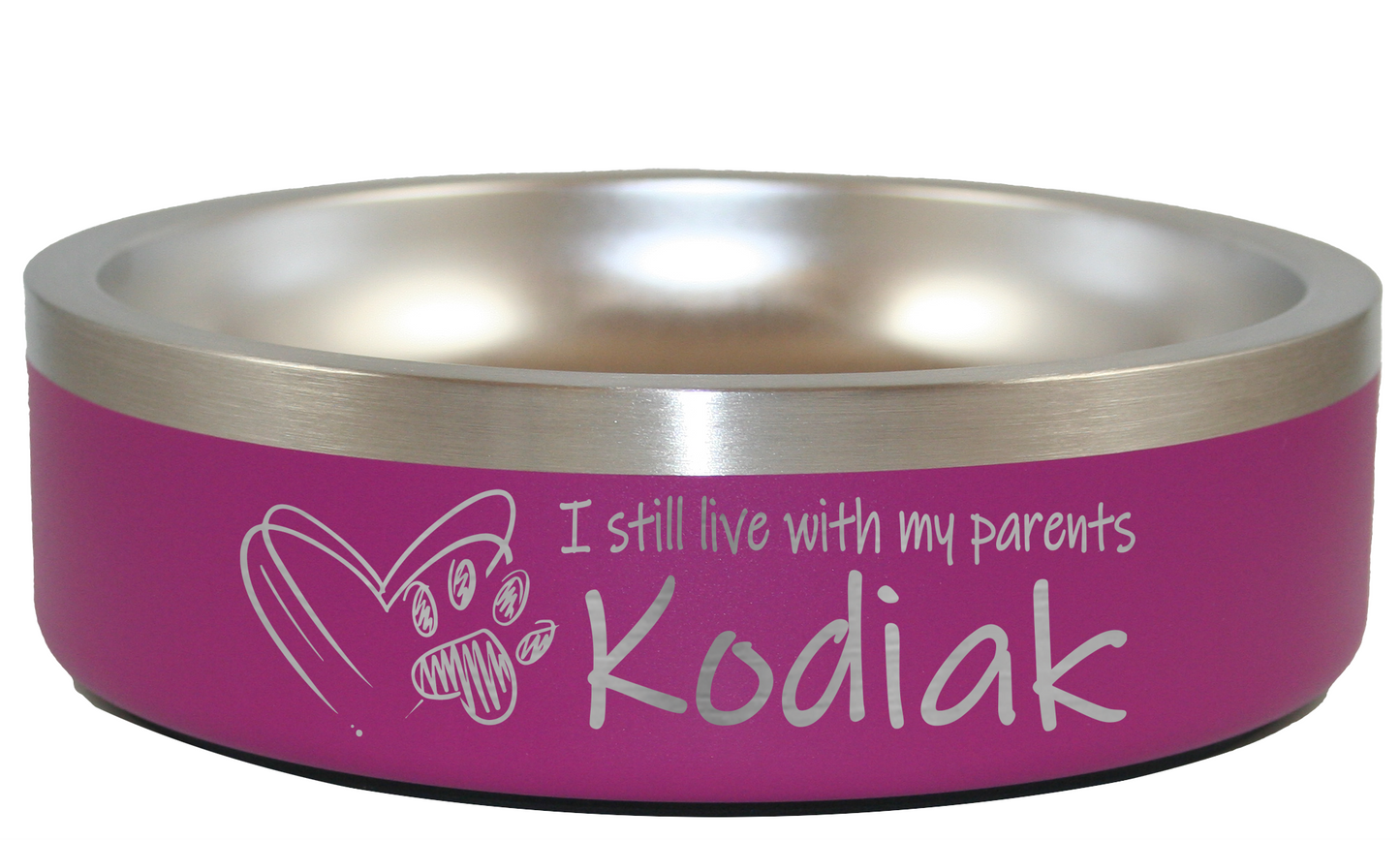 Personalized Pet Bowl Parents - Laser Engraved