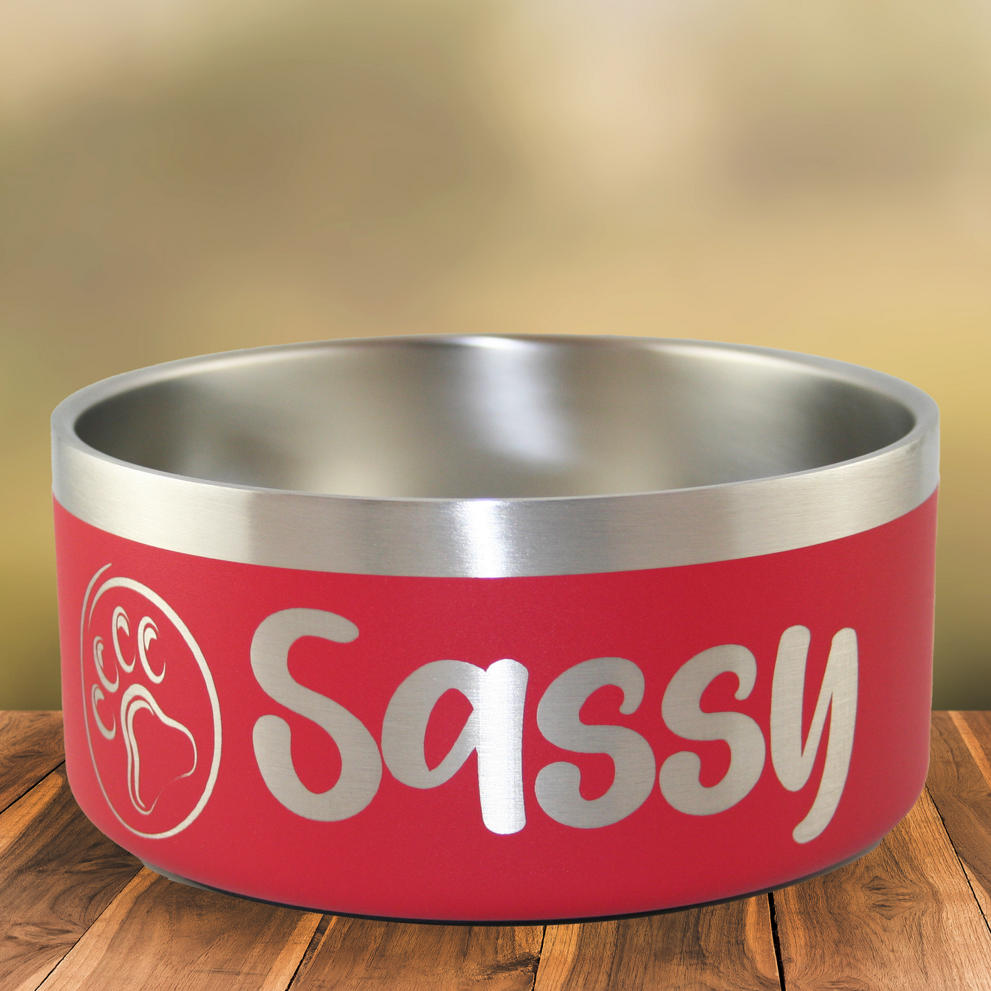 Personalized Pet Bowl Paw - Laser Engraved