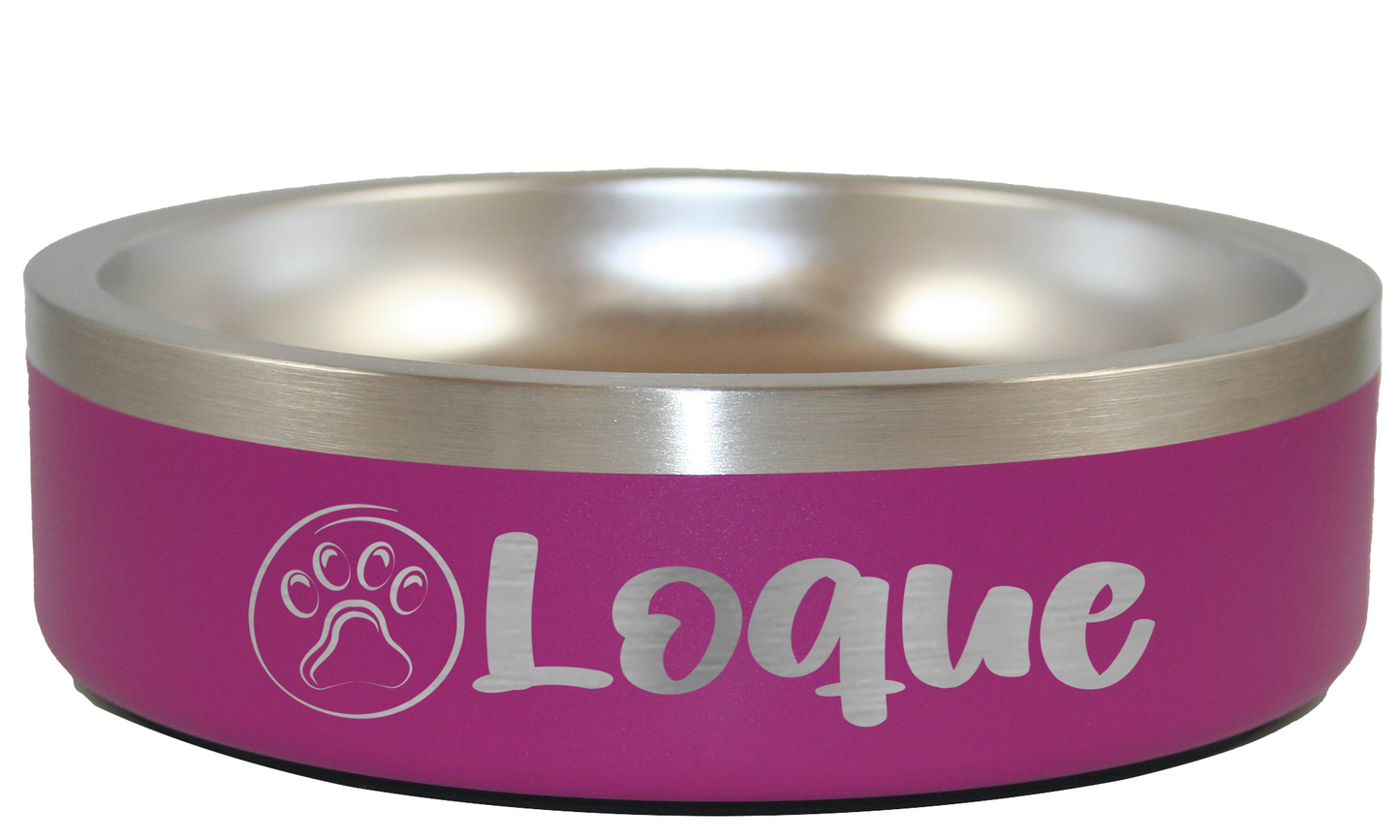Personalized Pet Bowl Paw - Laser Engraved