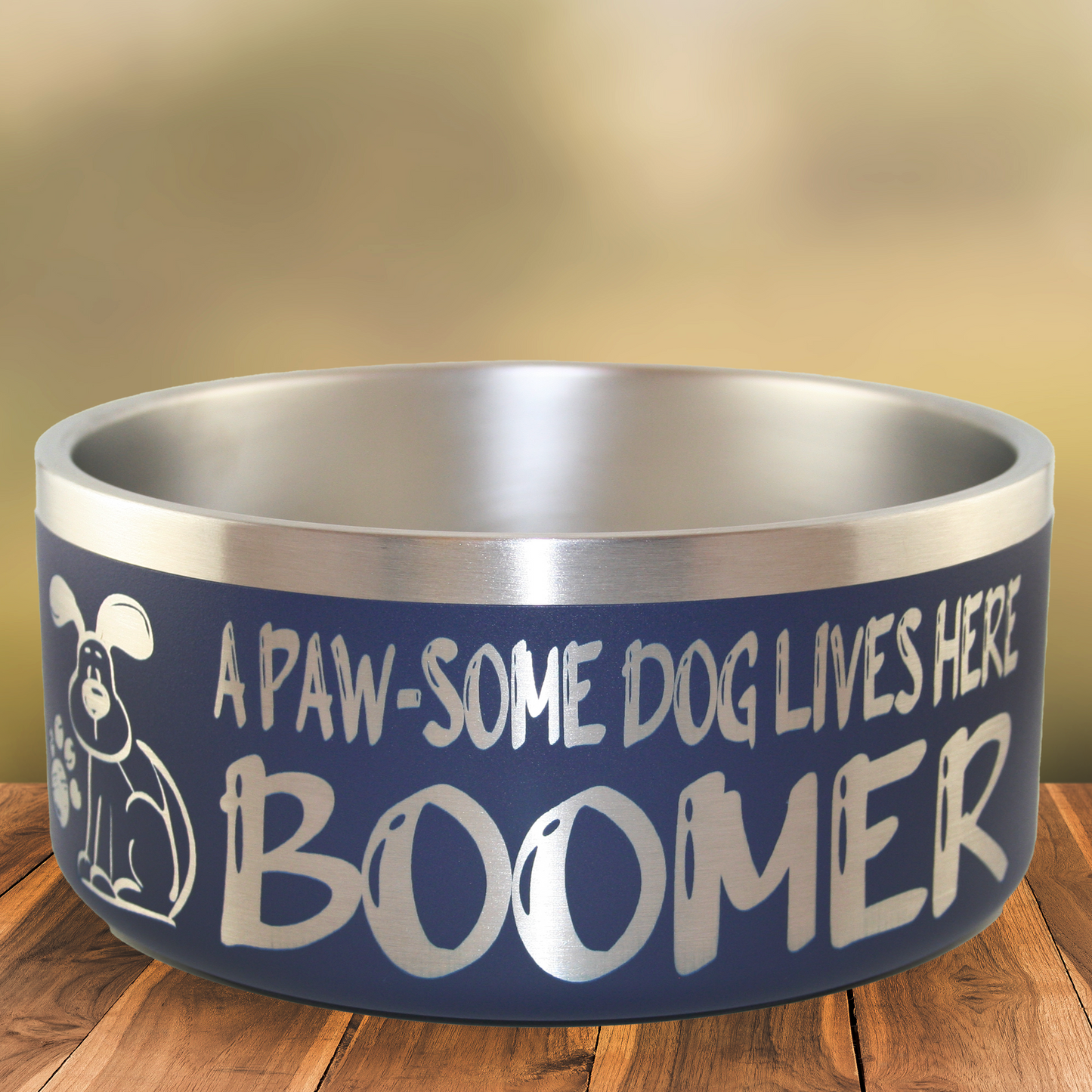 Personalized Pet Bowl Pawsome - Laser Engraved