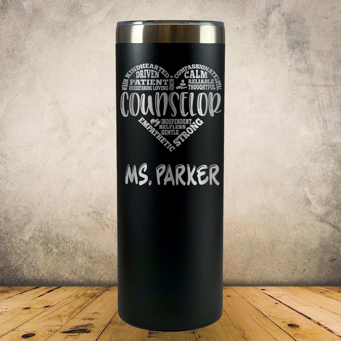 Personalized Laser Engraved Tumbler 20oz for Teachers, School Counselors & Staff Appreciation