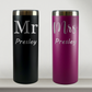 Personalized Husband and Wife Tumblers Set of 2 For Mr and Mrs, Couples, Custom 20oz Skinny Mugs, Laser Engraved Stainless Steel Cups (Copy) (Copy)