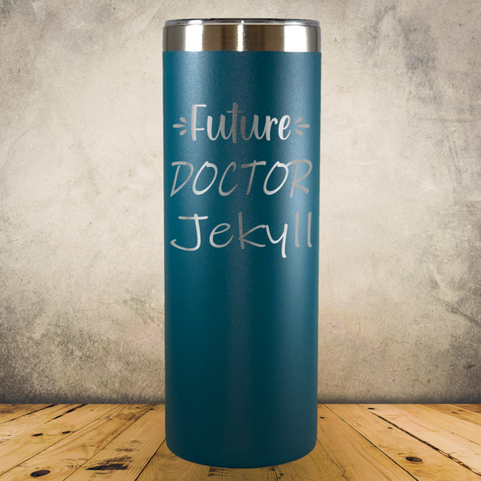 Personalized Doctor Tumbler 20oz Skinny Custom Stainless Steel Laser Engraved Tumbler, Medical Gift for Physician, MD, Nurse Practitioner, Surgeon, Doctor Appreciation Gift, Insulated Travel Cup