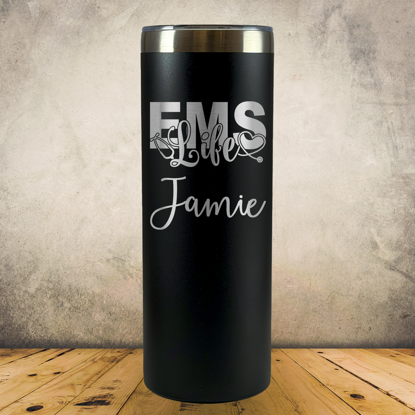 Personalized EMS 20oz Skinny Tumbler, Custom EMT & Paramedic Gift, Laser Engraved Stainless Steel Travel Mug, First Responder Cup (Copy) (Copy)