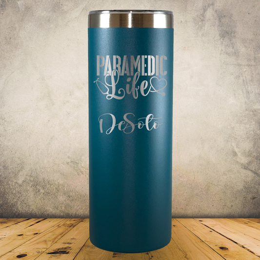 Personalized Paramedic 20oz Skinny Tumbler, Custom EMT & EMS Gift, Laser Engraved Stainless Steel Travel Mug, First Responder Cup (Copy)