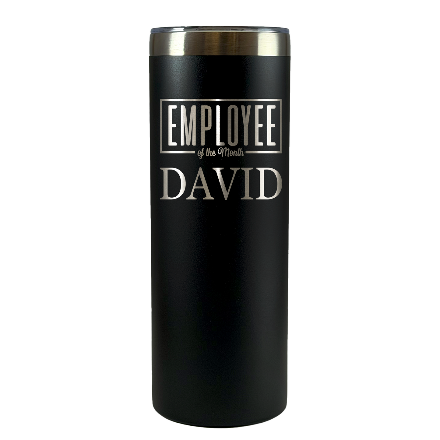 Personalized Employee of the Month Tumbler 20oz Skinny Custom Laser Engraved Cup