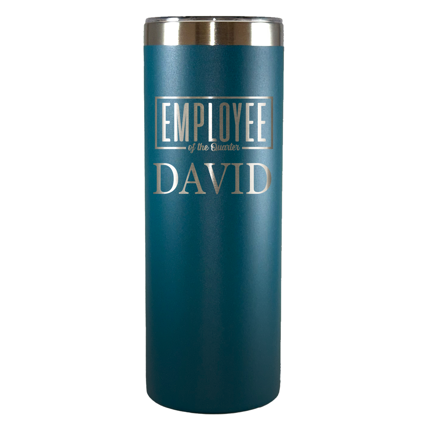 Personalized Employee of the Month Tumbler 20oz Skinny Custom Laser Engraved Cup