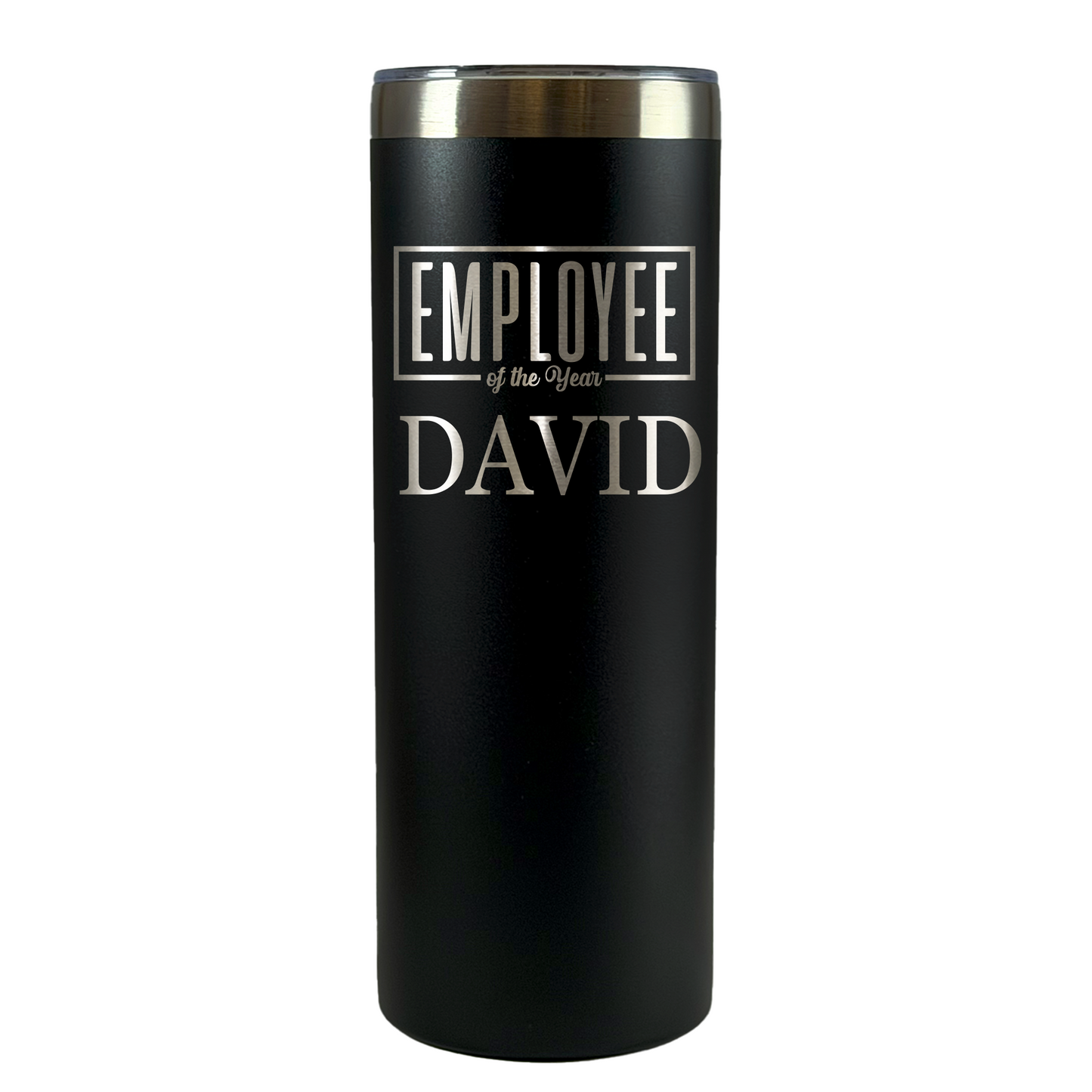 Personalized Employee of the Month Tumbler 20oz Skinny Custom Laser Engraved Cup