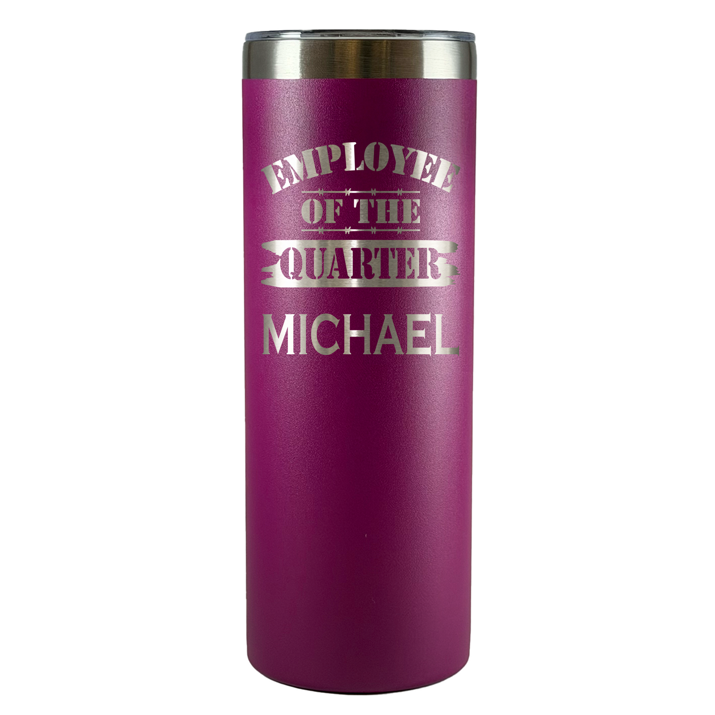 Personalized Employee of the Month Tumbler 20oz Skinny Custom Laser Engraved Cup