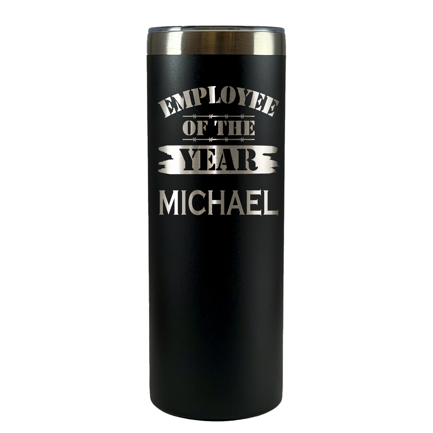 Personalized Employee of the Month Tumbler 20oz Skinny Custom Laser Engraved Cup