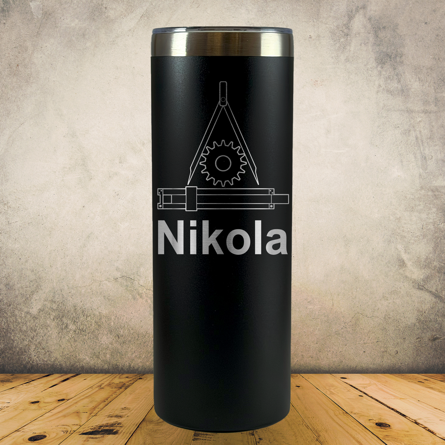 Personalized Engineer Tumbler 20oz Skinny Stainless Steel Laser Engraved Cup, Custom Insulated Travel Mug for Engineers, Engineering Gift