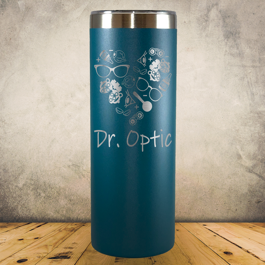 Personalized Optometrist Tumbler 20oz Skinny Custom Stainless Steel Laser Engraved Tumbler, Ophthalmologist Present, Eye Doctor Gift, Optometry Professionals, Vision Care Professional Gift