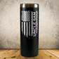 Personalized Tattered American Flag Tumbler 20oz Skinny Stainless Steel Cup, Custom Laser Engraved Patriotic USA Cup