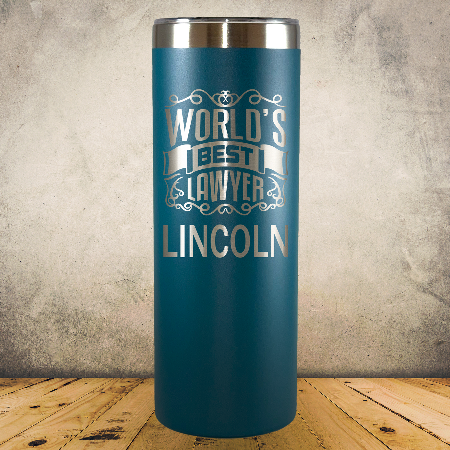 Personalized Lawyer Tumbler 20oz Skinny Custom Laser Engraved Cup