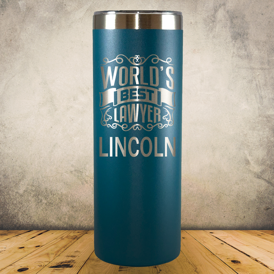 Personalized Lawyer Tumbler 20oz Skinny Custom Laser Engraved Cup