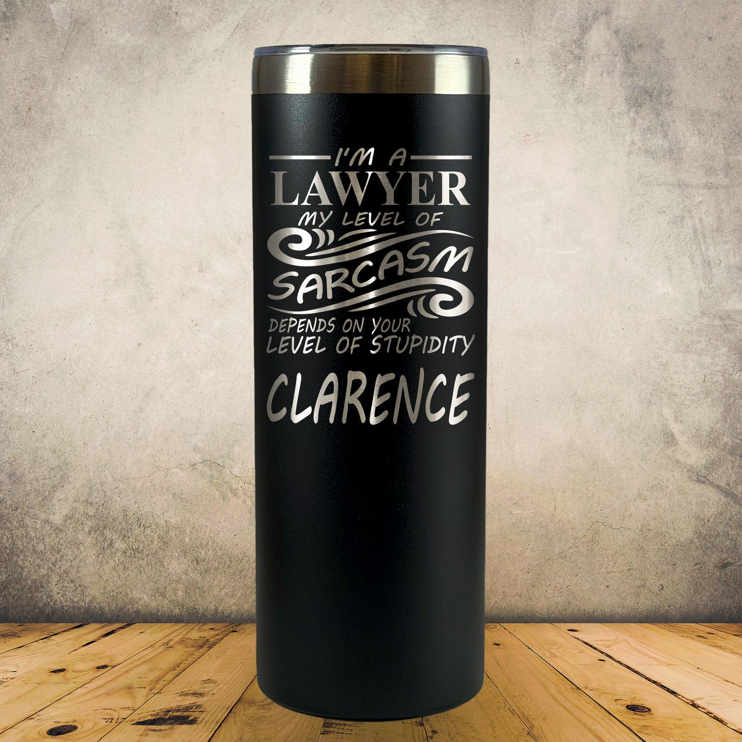Personalized Lawyer Tumbler 20oz Skinny Custom Laser Engraved Cup