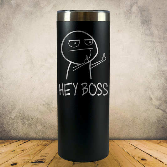 Personalized Funny Middle Finger Tumbler 20oz Skinny Stainless Steel Cup, Custom F-Off Sarcastic Gift