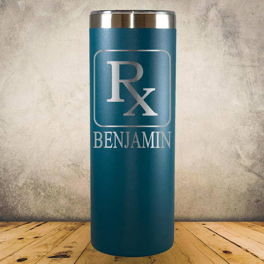 Personalized Pharmacist Tumbler 20oz Skinny Stainless Steel Cup, Custom Laser Engraved Pharmacy Gift, Pharmacist Appreciation Gift, Custom Insulated Travel Mug for RPh, Pharmacy Technician