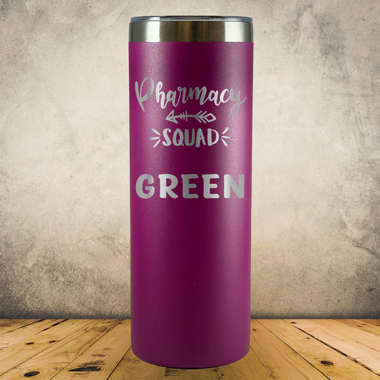 Personalized Pharmacist Tumbler 20oz Skinny Stainless Steel Cup, Custom Laser Engraved Pharmacy Gift, Pharmacist Appreciation Gift, Custom Insulated Travel Mug for RPh, Pharmacy Technician