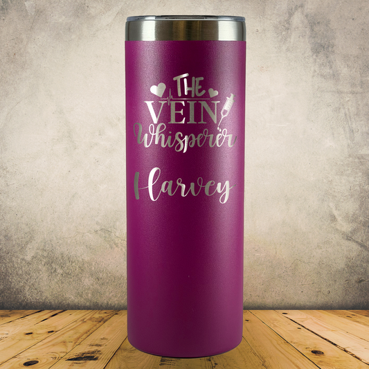 Personalized Phlebotomist Tumbler 20oz Skinny Custom Laser Engraved Cup