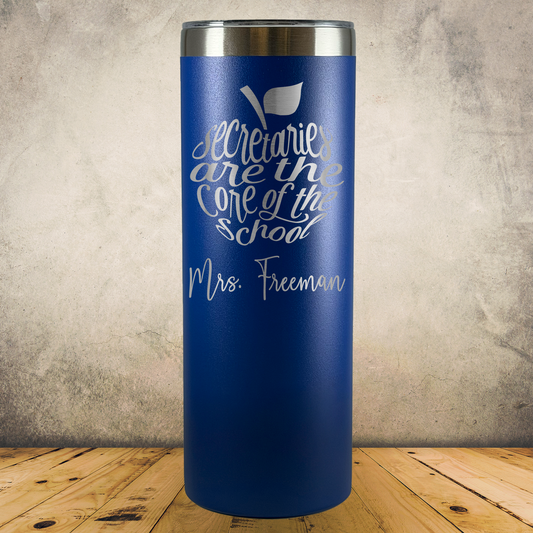 Personalized Laser Engraved Tumbler 20oz for School Office Clerical, Secretary Appreciation Gift, Administrative Assistant Present, Office Managers, End of School Year Gift