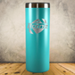 Personalized Football Split Monogram Skinny Tumbler - Laser Engraved