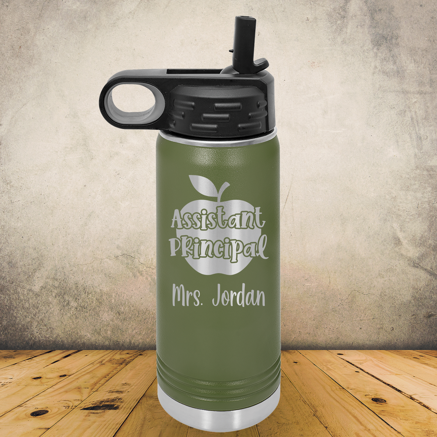 Personalized Laser Engraved Water Bottle 20/32oz for Assistant Principal, Vice Principal, School Administrator, Back to School, End of School Year or Retirement Gift