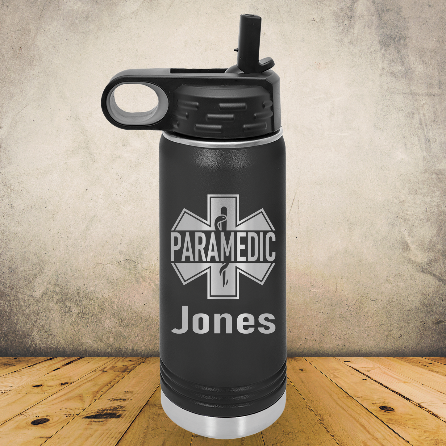 Personalized Paramedic Water Bottle 20oz or 32oz Custom EMT & EMS Tumbler, Laser Engraved Stainless Steel Travel Mug, First Responder Cup