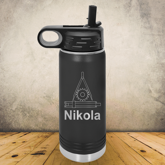 Personalized Engineer Water Bottle 20oz or 32oz Stainless Steel Laser Engraved Tumbler, Custom Insulated Travel Cup for Engineers, Engineering Gift