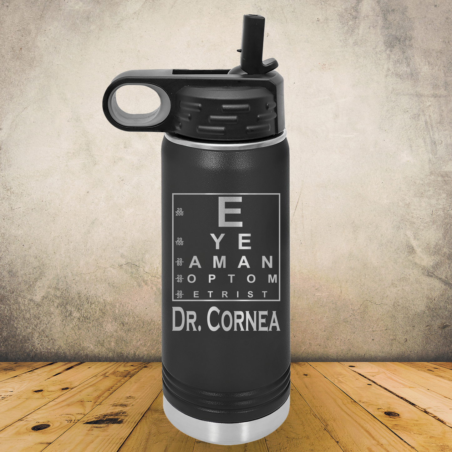 Personalized Optometrist Tumbler 20oz or 32oz Custom Stainless Steel Laser Engraved Water Bottle, Ophthalmologist Present, Eye Doctor Gift, Optometry Professionals, Vision Care Professional Gift