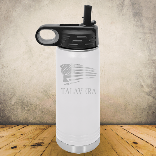 Personalized Laser Engraved Water Bottle 20/32oz for Firefighter Distressed American Flag with Axe