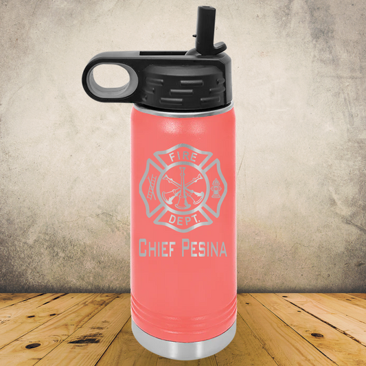 Personalized Laser Engraved Water Bottle 20/32oz for Firefighter Battalion Chief