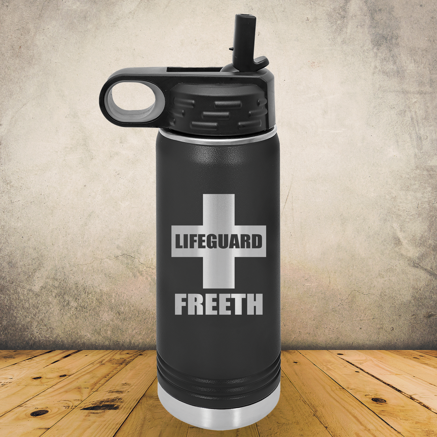 Personalized Lifeguard Water Bottle 20oz or 32oz Stainless Steel Tumbler, Custom Laser Engraved Lifeguard Gift, Beach Rescue Crew