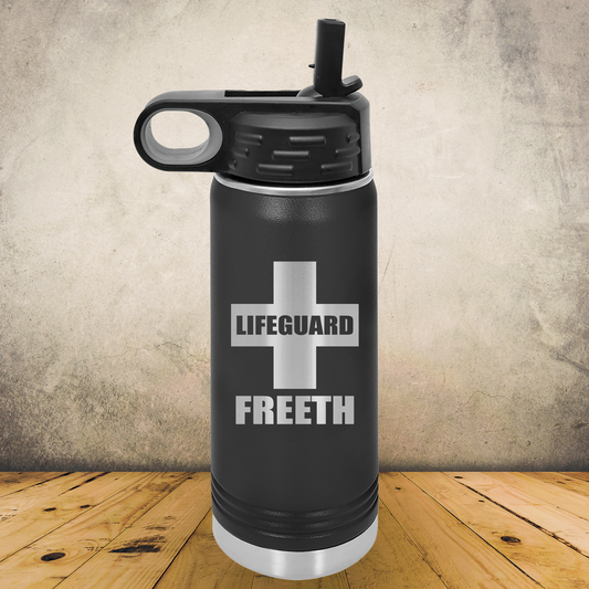 Personalized Lifeguard Water Bottle 20oz or 32oz Stainless Steel Tumbler, Custom Laser Engraved Lifeguard Gift, Beach Rescue Crew
