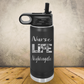 Personalized Nurse Water Bottle, Custom 20oz or 32oz Laser Engraved Stainless Steel Tumbler for Nursing School Graduation Gift