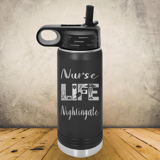 Personalized Nurse Water Bottle, Custom 20oz or 32oz Laser Engraved Stainless Steel Tumbler for Nursing School Graduation Gift
