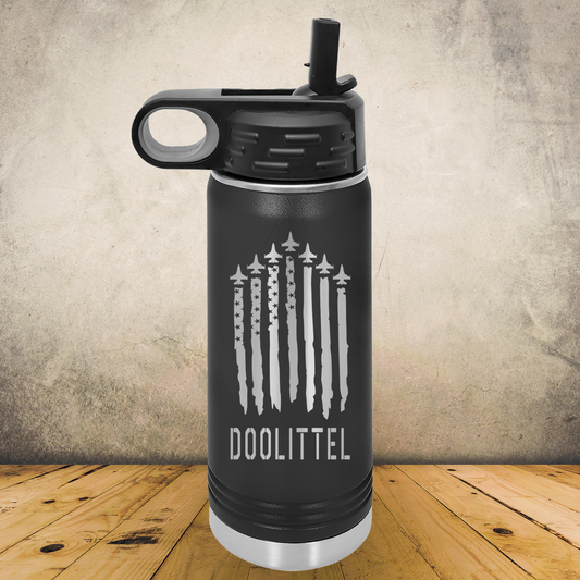 Personalized Pilot Water Bottle 20oz or 32oz Stainless Steel Laser Engraved Travel Tumbler Custom Aviation Gift for Air Force and Navy Pilot