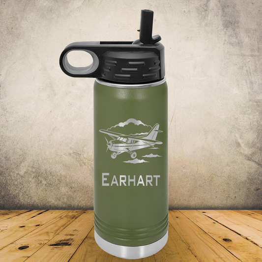 Personalized Laser Engraved Water Bottle 20/32oz for Cessna Airplane and Aviation Gift for Pilots