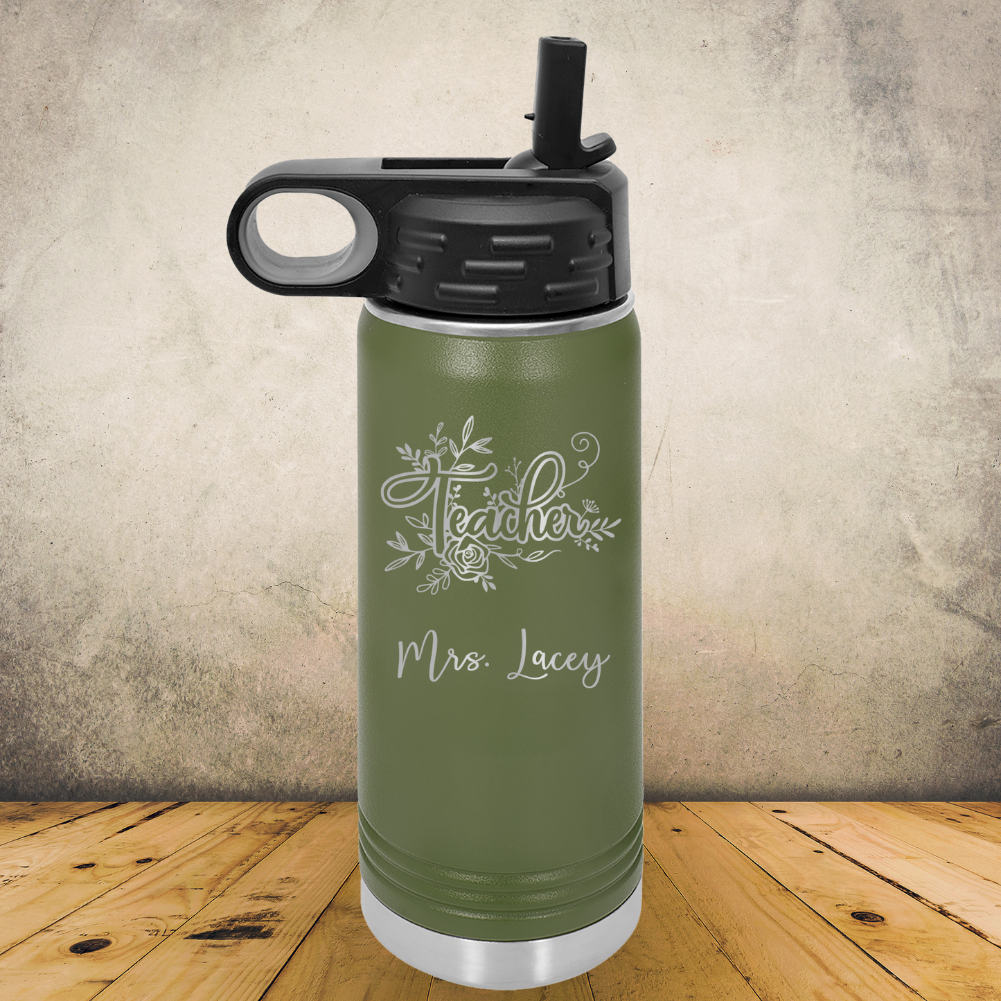 Personalized Laser Engraved Water Bottle 20/32oz Teacher Appreciation or Back to School Gift