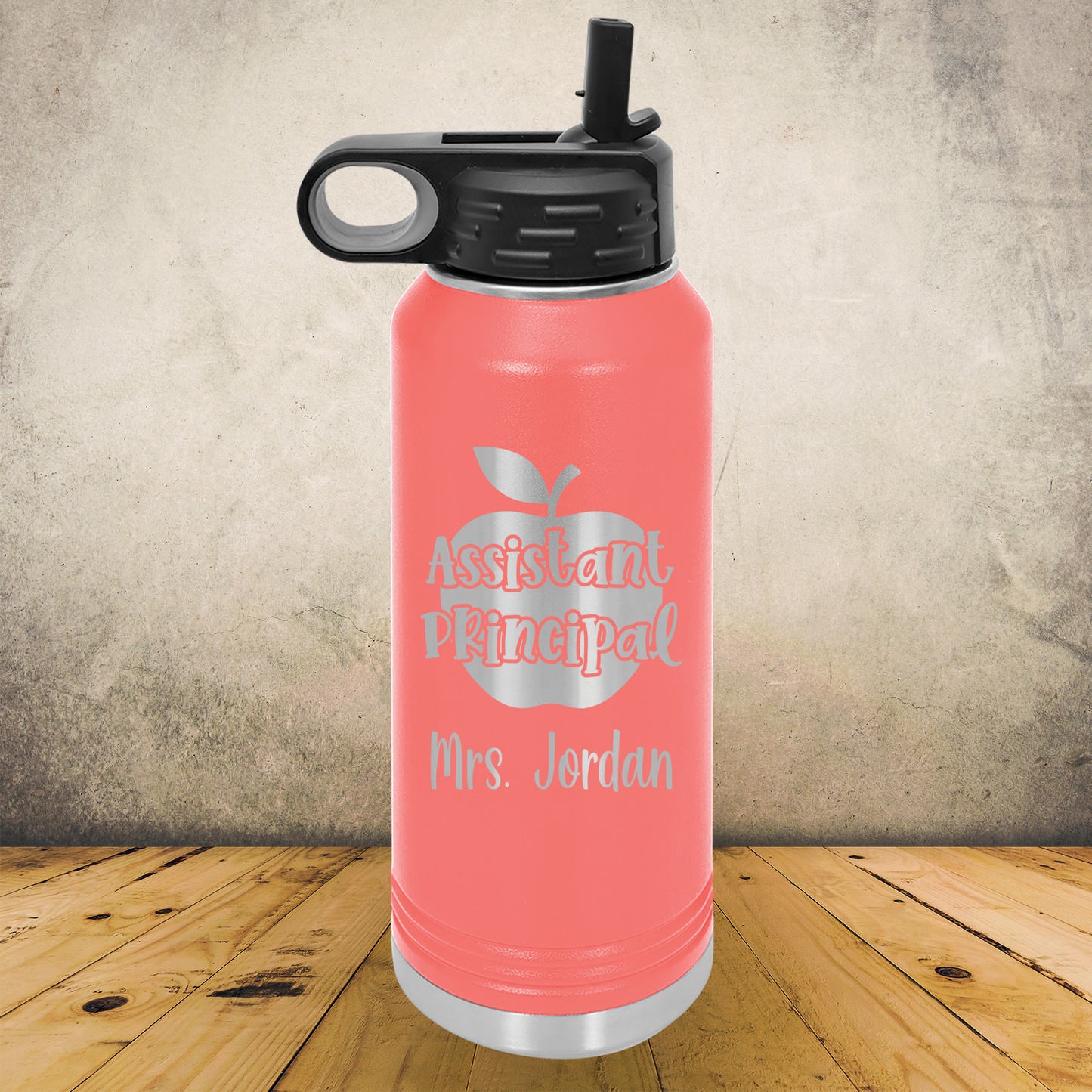 Personalized Laser Engraved Water Bottle 20/32oz for Assistant Principal, Vice Principal, School Administrator, Back to School, End of School Year or Retirement Gift