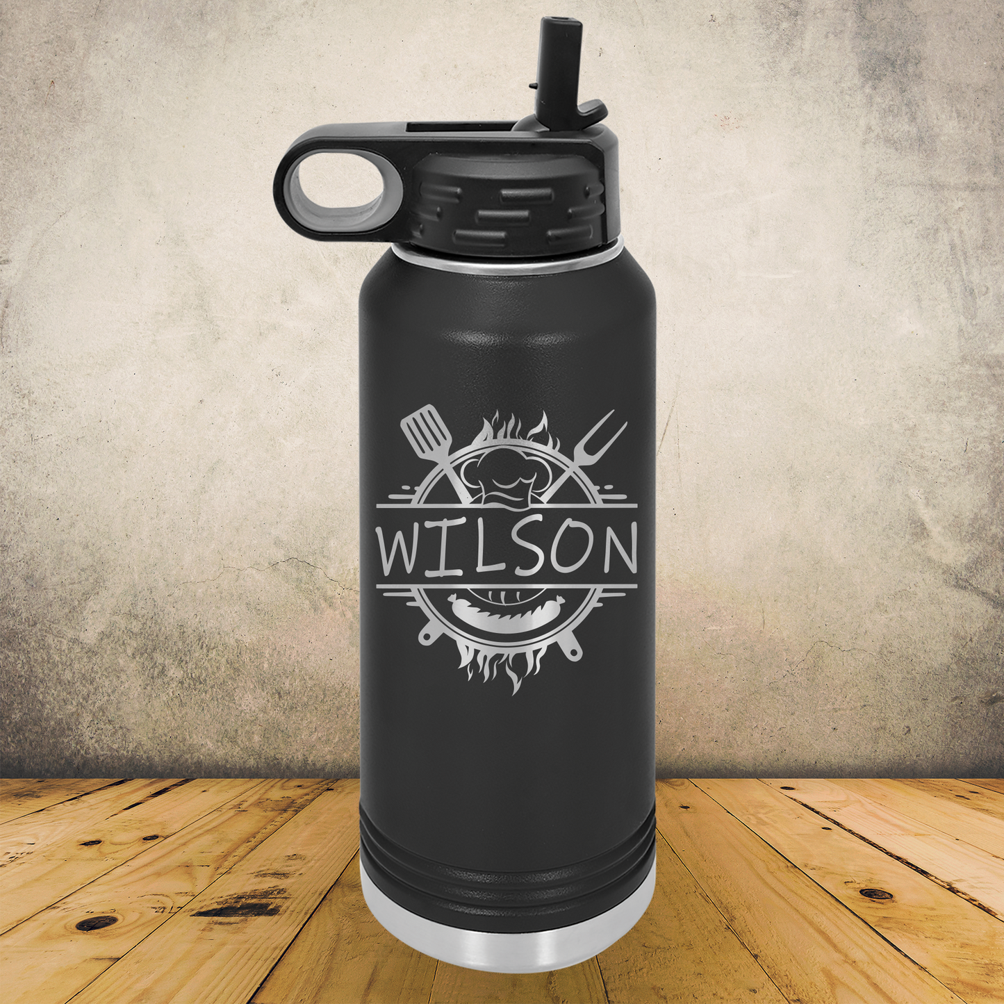 Personalized Chef Water Bottle 20/32oz Custom Laser Engraved Tumbler
