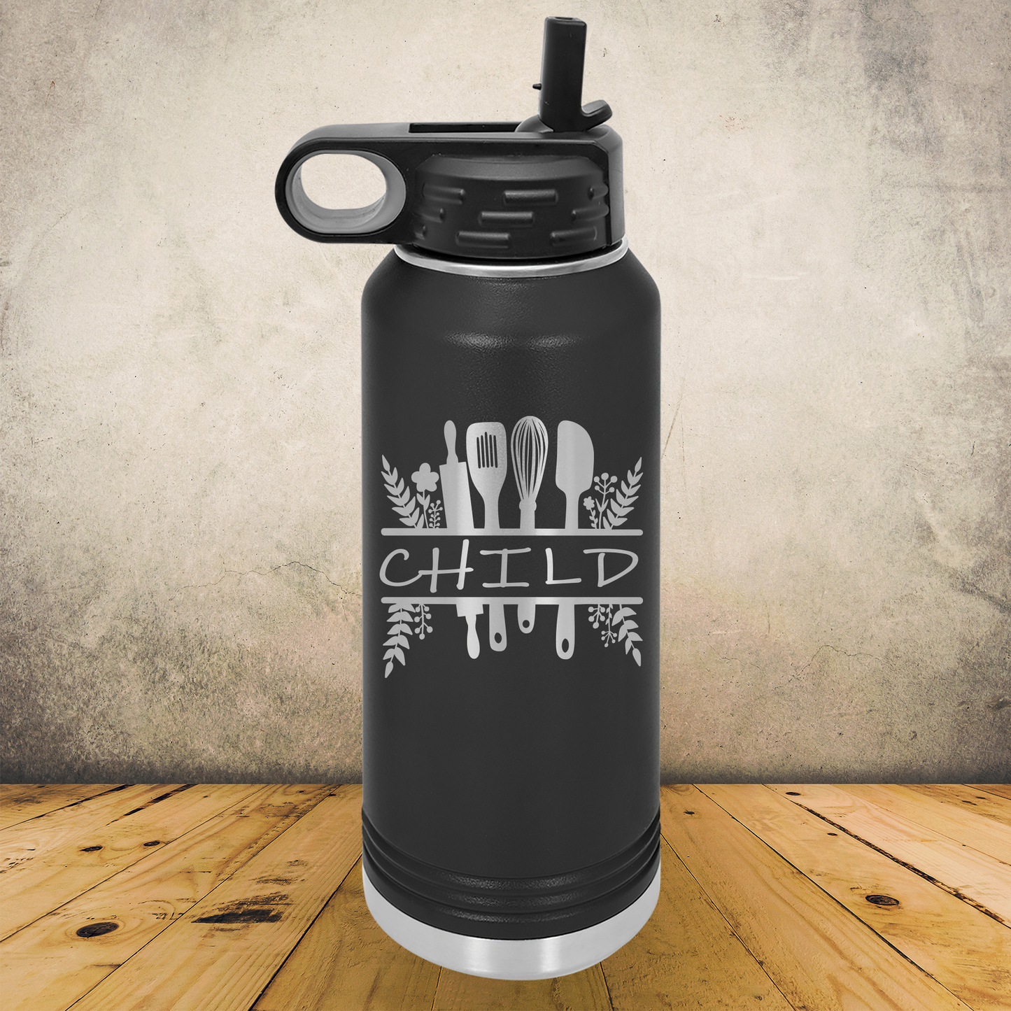 Personalized Chef Water Bottle 20/32oz Custom Laser Engraved Tumbler