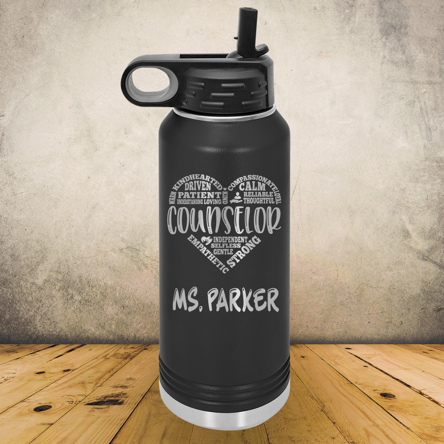 Personalized Laser Engraved Water Bottle 20/32oz  for Teachers, School Counselors & Staff Appreciation