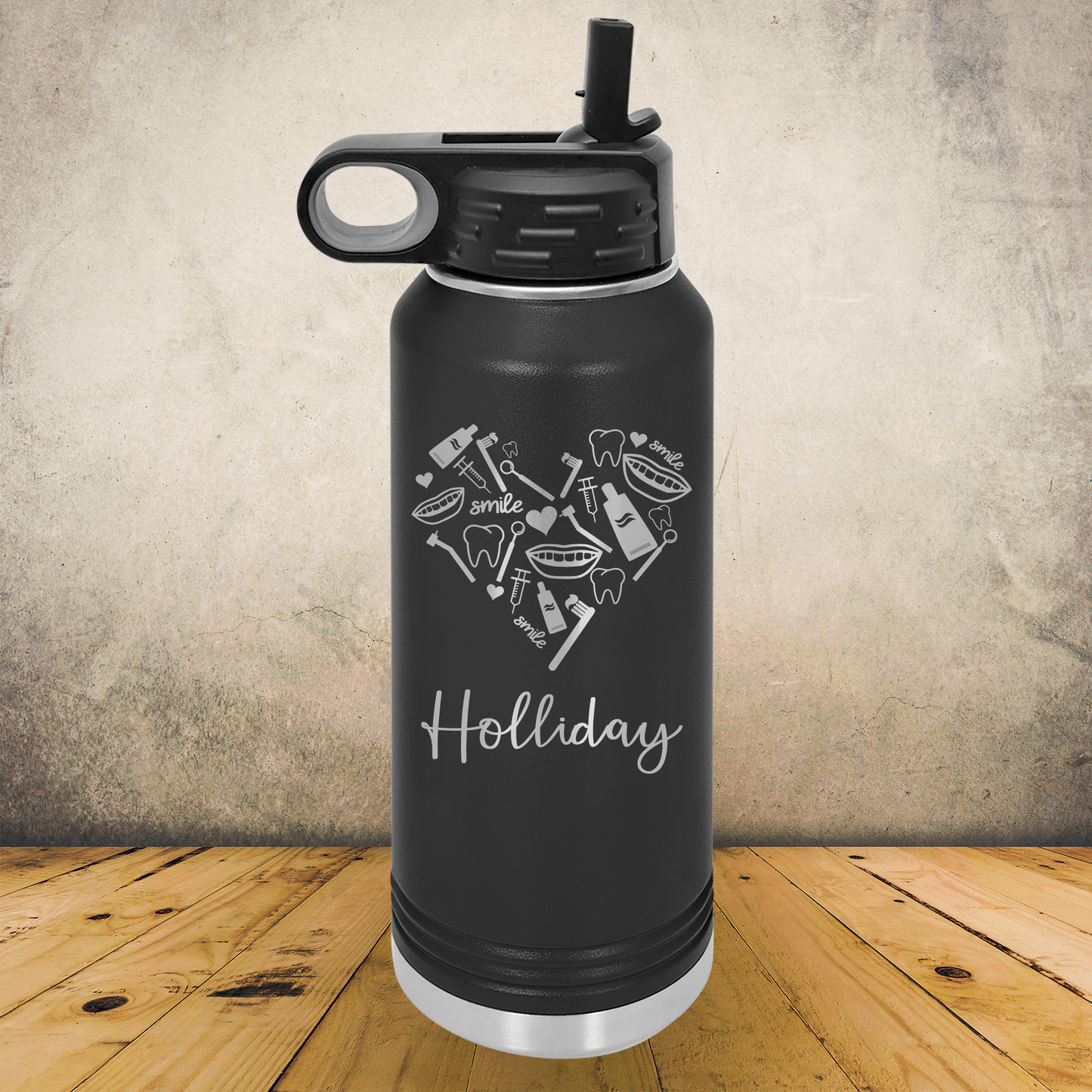Personalized Dentist Water Bottle, Custom Laser Engraved 20oz or 32oz Stainless Steel Tumbler (Copy) (Copy)