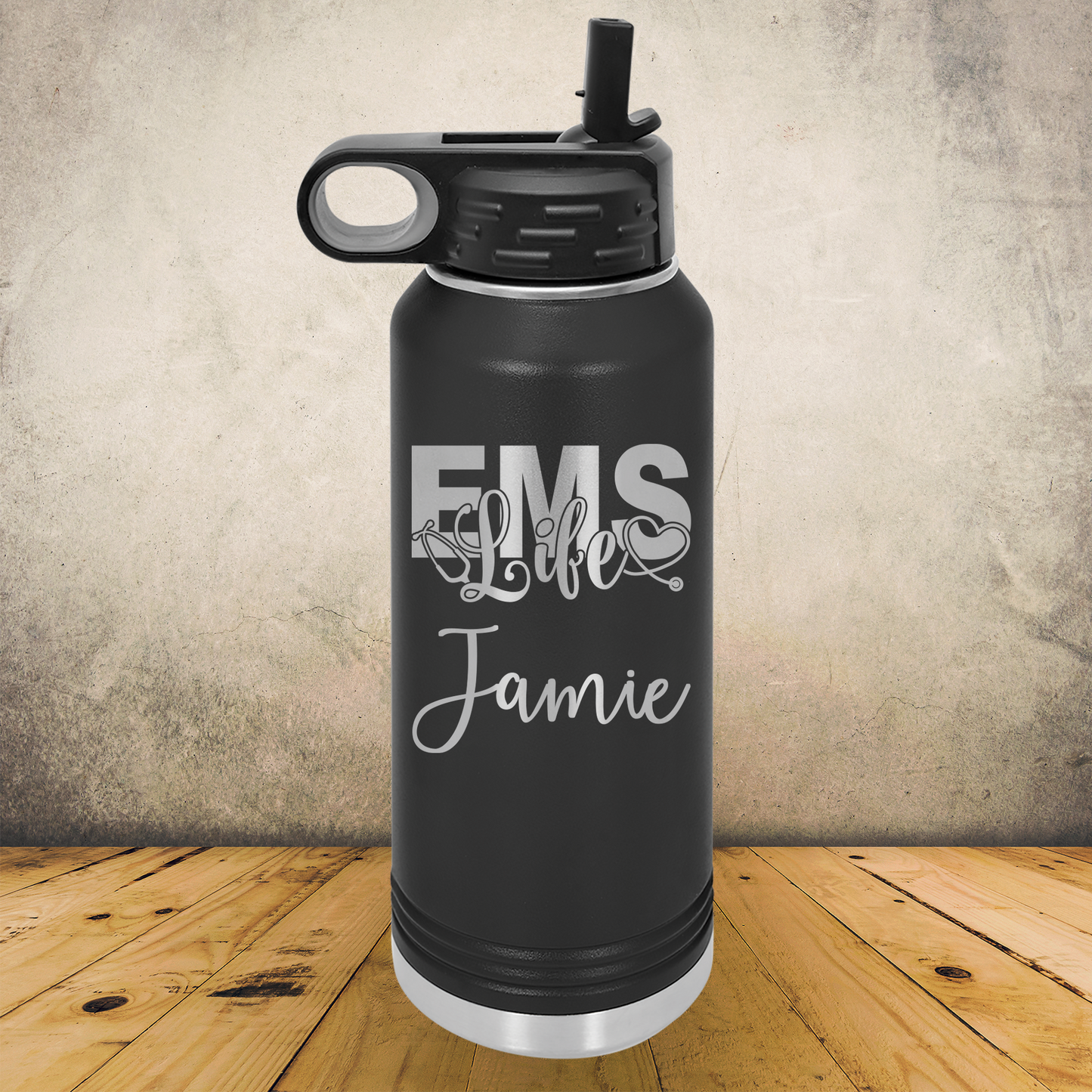 Personalized EMS Water Bottle 20oz or 32oz Custom EMT & Paramedic Tumbler, Laser Engraved Stainless Steel Travel Mug, First Responder Cup (Copy) (Copy)