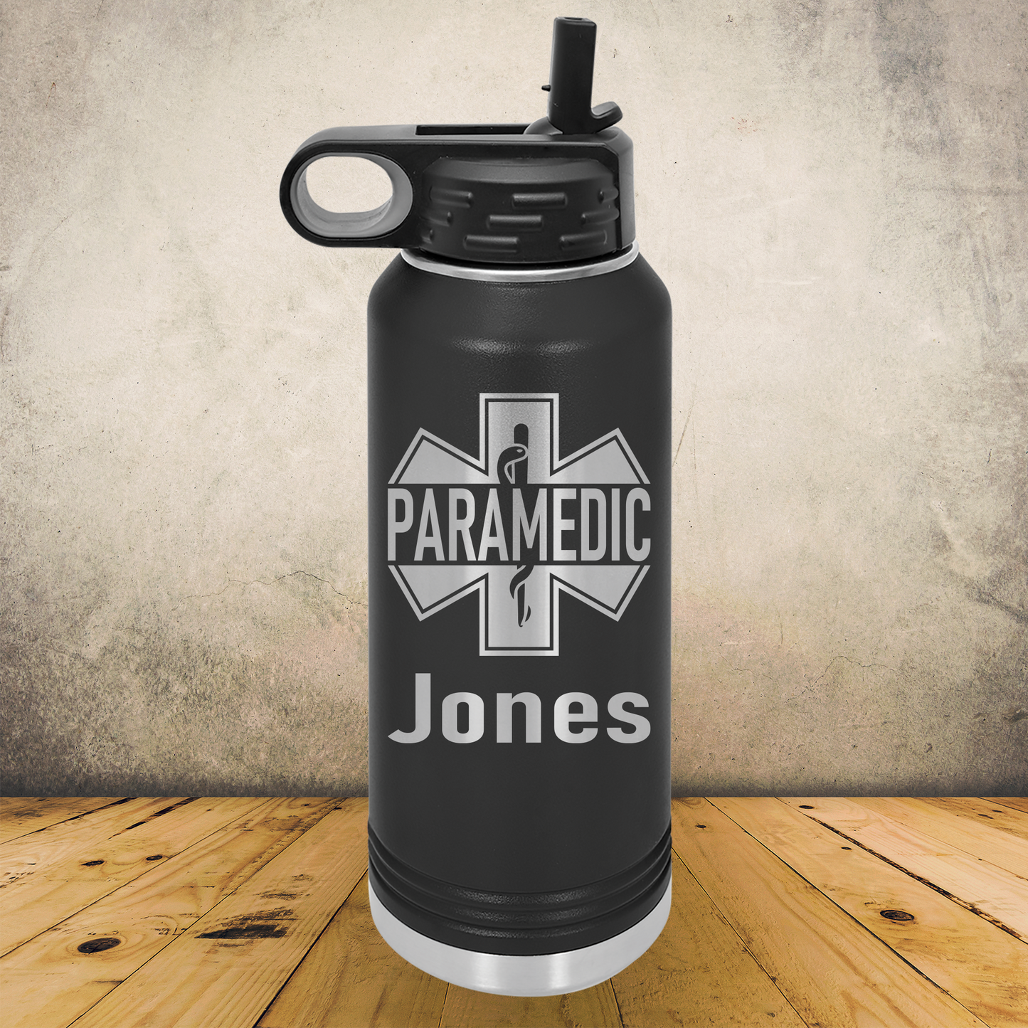 Personalized Paramedic Water Bottle 20oz or 32oz Custom EMT & EMS Tumbler, Laser Engraved Stainless Steel Travel Mug, First Responder Cup