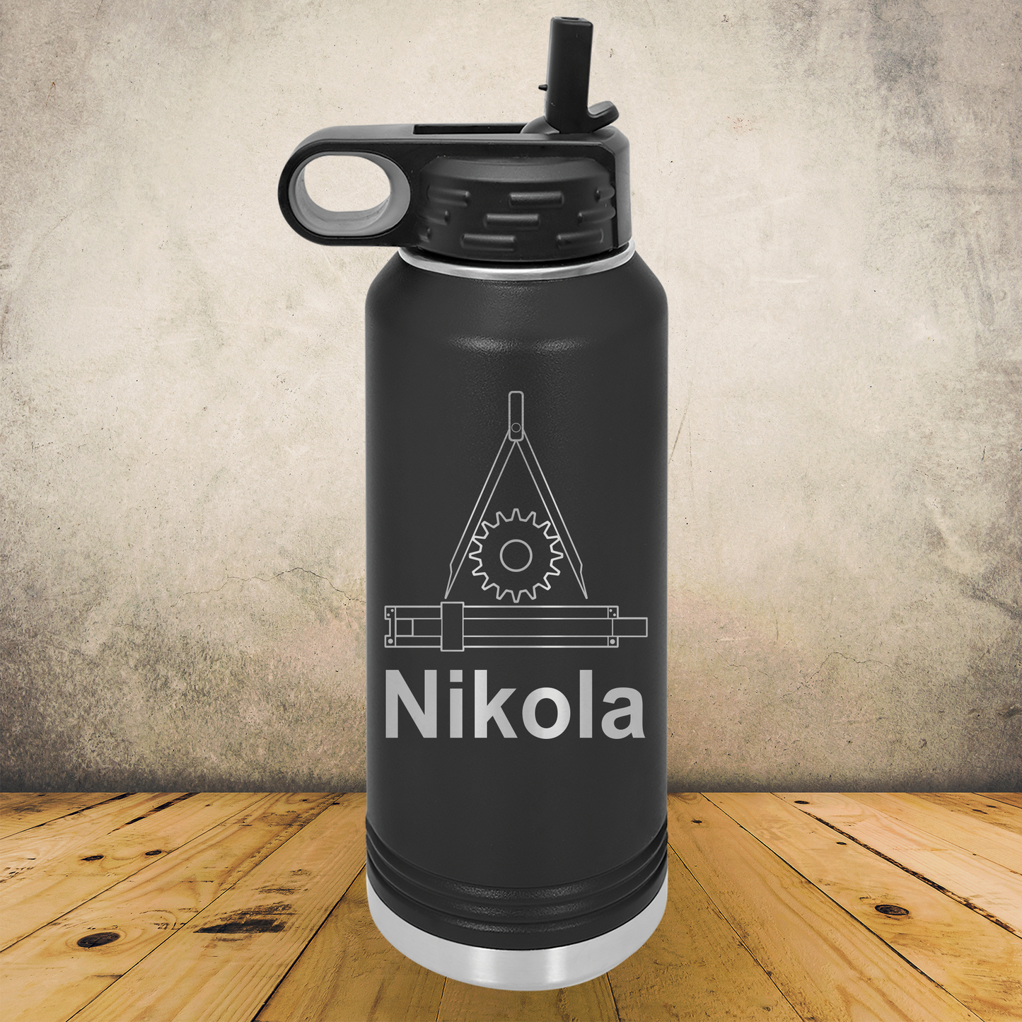Personalized Engineer Water Bottle 20oz or 32oz Stainless Steel Laser Engraved Tumbler, Custom Insulated Travel Cup for Engineers, Engineering Gift
