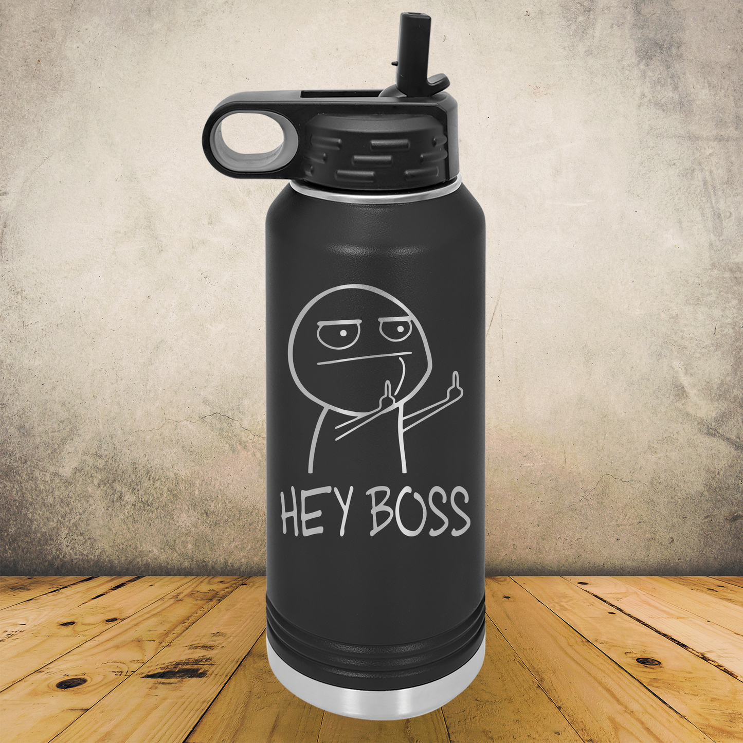 Personalized Funny Middle Finger Water Bottle 20oz or 32oz Stainless Steel Tumbler, F-Off Sarcastic Gift